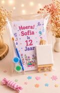 🎨Gepersonaliseerde mini-schildersezeltje met verfsetje ✨